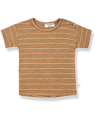 1 + in the family Bernie Striped Slub T-shirt - Biscuit - 100% Cotton T-shirts