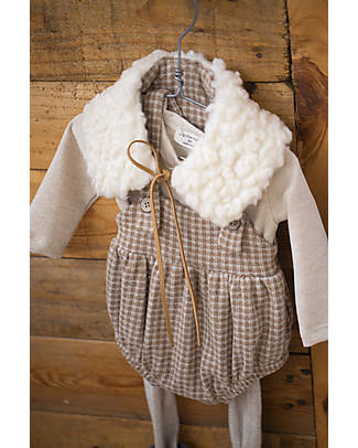 1 + in the family Boris Bloomer - Caramel - Vichy Jacquard Cotton Fleece Dungarees