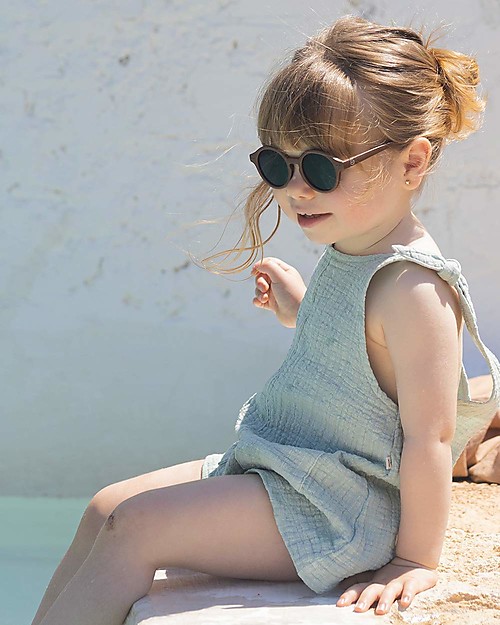 1 + in the family Cesca Romper with Knots - Pool - 100% Cotton Dungarees