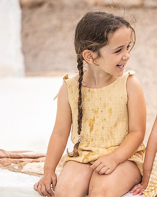 1 + in the family Cesca Romper with Knots - Sun - 100% Cotton Dungarees