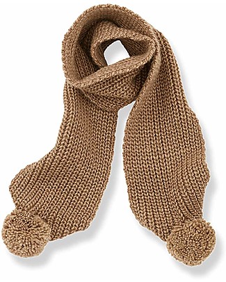 1 + in the family Clyde Baby Knit Scarf with Pompon - Brandy - One Size Scarves
