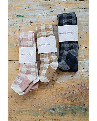 1 + in the family Eira Footed Tights - Navy Blue - Warm Stretch Cotton Tights