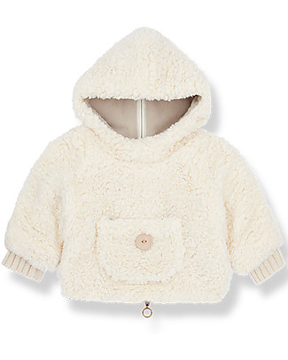 1 + in the family Emile Hooded Fur Faux Coat - Ecru Coats