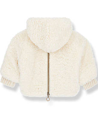 1 + in the family Emile Hooded Fur Faux Coat - Ecru Coats