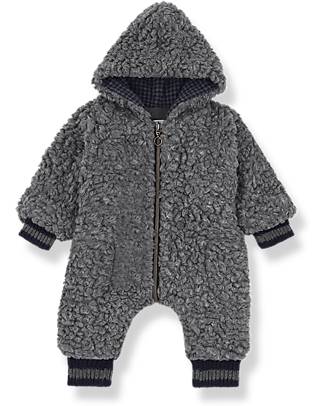1 + in the family Eneko Hooded Polar Suit - Grey - Softness and Warmth! Snowsuits