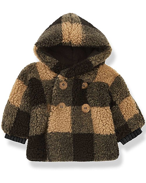 1 + in the family Eugene Hooded Double-breasted Fur Faux Coat - Brandy Coats