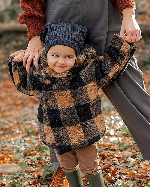 1 + in the family Eugene Hooded Double-breasted Fur Faux Coat - Brandy Coats