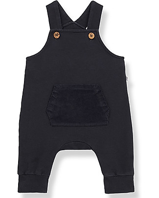 1 + in the family George Overall with Front Pocket - Charcoal - 100% Organic Cotton Dungarees