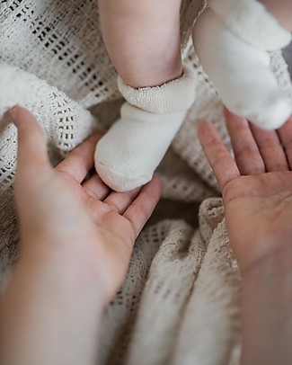 1 + in the family Gil Newborn Socks - Ecru - Elasticated Cotton Socks