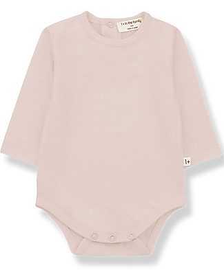 1 + in the family Loane Long Sleeved Bodysuit - Nude - Elasticated Organic Cotton GOTS Long Sleeves Bodies