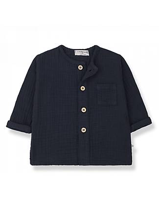1 + in the family Long Sleeved Shirt - Dark Blue - 100% Cotton Shirts And Blouses