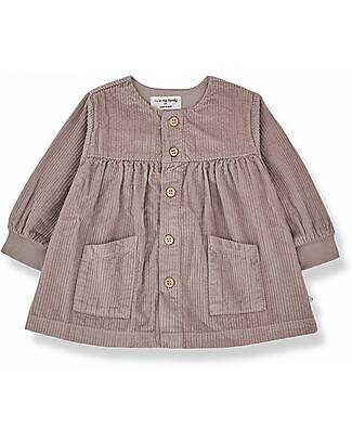 1 + in the family Long Sleeves Dress - Mauve - 100% Cotton Velvet Dresses_