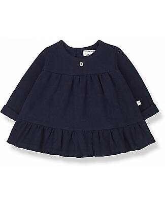 1 + in the family Long Sleeves Dress - Navy Blue - Soft Recycled Fleece Dresses_
