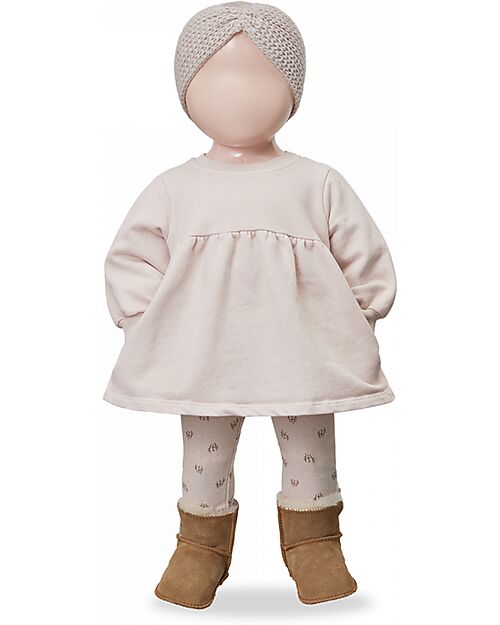 1 + in the family Long Sleeves Dress - Nude - Garment Dyed Soft Cotton Dresses_