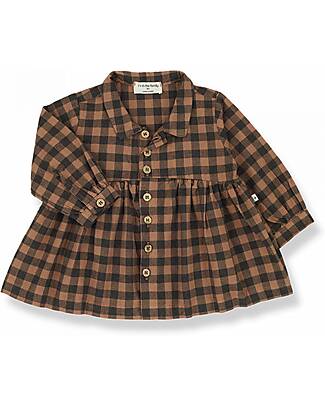 1 + in the family Long Sleeves Dress - Pumpkin - 100% Cotton Flannel Dresses_