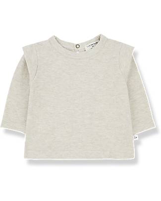 1 + in the family Lucia Long Sleeve T-Shirt - Oatmeal - Cotton Jersey Long Sleeves Tops