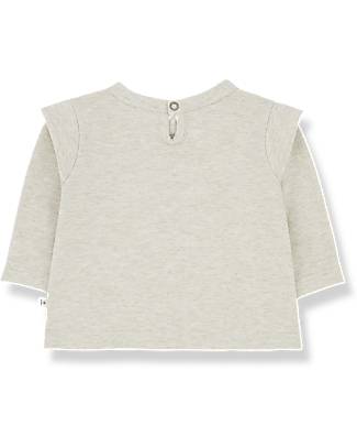 1 + in the family Lucia Long Sleeve T-Shirt - Oatmeal - Cotton Jersey Long Sleeves Tops