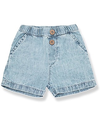 1 + in the family Matt Bermuda Shorts - Washed Light Denim Shorts