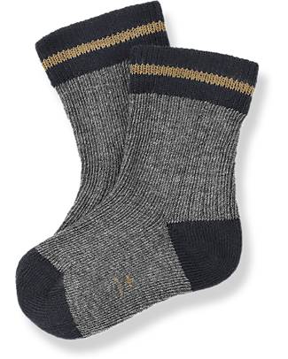 1 + in the family Mei Socks - Grey - Ribbed Stretch Cotton Socks