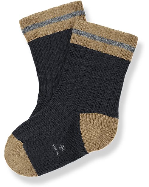 1 + in the family Mei Socks - Navy Blue - Ribbed Stretch Cotton Socks
