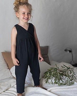 1 + in the family Milena Jumpsuit - Graphite - 100% Cotton Dungarees