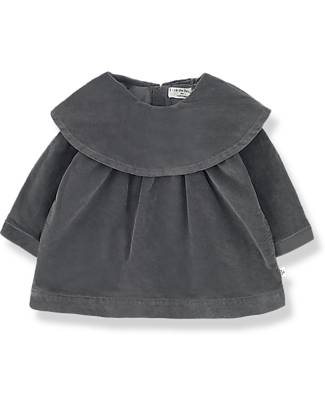 1 + in the family Nadia Dress - Grey - Soft Cotton Micro-Corduroy Dresses_