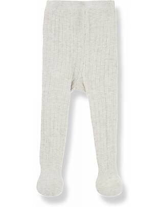 1 + in the family Plain Rib Tights - Oatmeal Tights