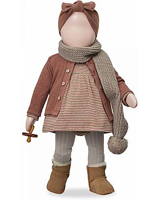 1 + in the family Plain Rib Tights - Taupe Tights