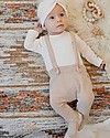 1 + in the family Remi Baby Overall with Feet - Cream - Super Soft Dungarees