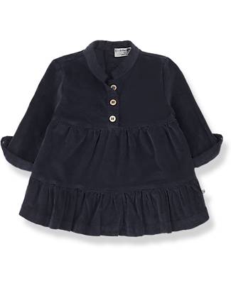 1 + in the family Rosario Dress - Navy Blue - Soft Cotton Micro-Corduroy Dresses_