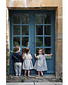 1 + in the family Short Sleeved Striped Dress - Off White and Blue - Cotton Dresses_