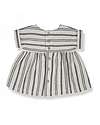 1 + in the family Short Sleeved Striped Dress - Off White and Blue - Cotton Dresses_