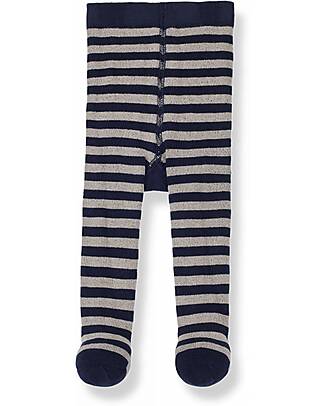 1 + in the family Striped Tights - Navy Blue Taupe Tights