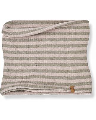 1 + in the family Striped Tube Scarf - Nude Taupe - Soft Recycled Fleece Scarves