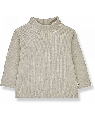 1 + in the family Turtleneck Shirt - Oatmeal - Soft and Warm Cotton Long Sleeves Tops