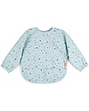 Sleeved Pocket Bib - Waterproof - Happy Dots - Blue - Oeko-Tex Certified