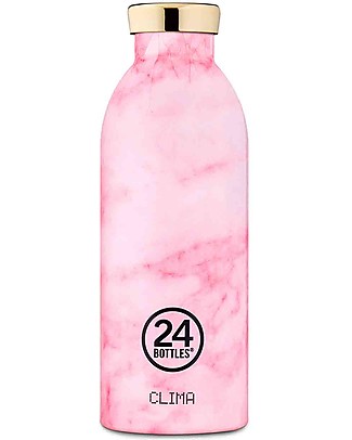 24Bottles Thermal Stainless Steel Clima Bottle, 500 ml - Pink Marble Metal Bottles