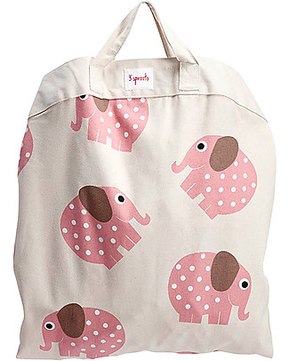 3 Sprouts 2-in-1 Play Mat Bag 100% Cotton Canvas, Elephant - 112 cm diameter Playmats