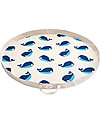 3 Sprouts 2-in-1 Play Mat Bag 100% Cotton Canvas, Whale - 112 cm diameter Storage Bag and Playmat