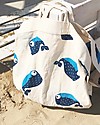 3 Sprouts 2-in-1 Play Mat Bag 100% Cotton Canvas, Whale - 112 cm diameter Storage Bag and Playmat