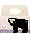 3 Sprouts Diaper Caddy - Black Bear - Cotton canvas Storage organisers