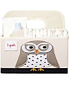 3 Sprouts Diaper Caddy - White Owl - Cotton canvas Storage organisers