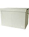 3 Sprouts Folding Toy Chest - Gingham Beige - 100% Recycled Polyester - 62x38x38cm Toy Storage Boxes