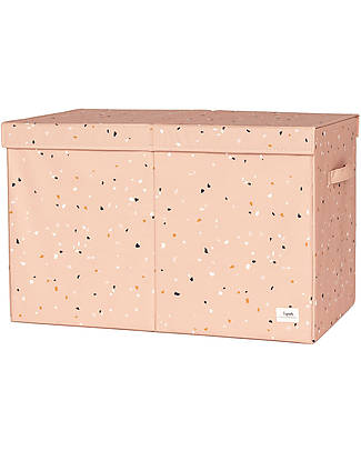 3 Sprouts Folding Toy Chest - Terrazzo Clay - 100% Recycled Polyester - 62x38x38cm Toy Storage Boxes