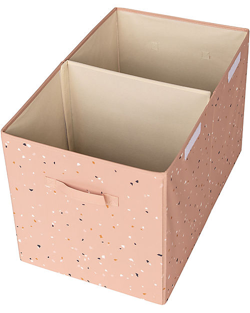 3 Sprouts Folding Toy Chest - Terrazzo Clay - 100% Recycled Polyester - 62x38x38cm Toy Storage Boxes