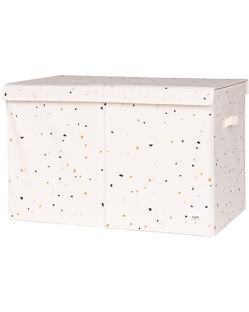3 Sprouts Folding Toy Chest - Terrazzo Cream - 100% Recycled Polyester - 62x38x38cm Toy Storage Boxes