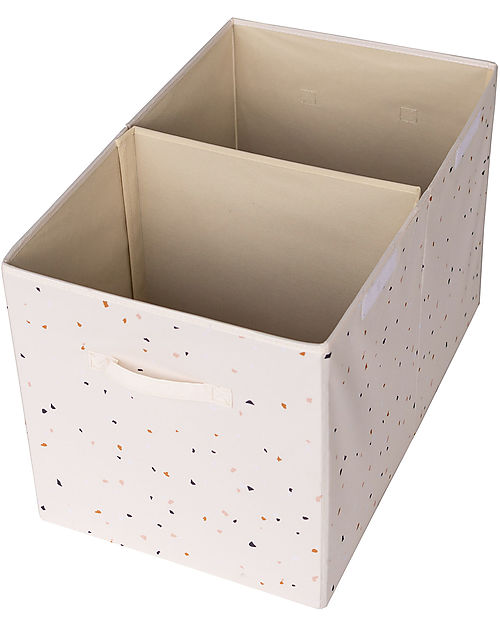 3 Sprouts Folding Toy Chest - Terrazzo Cream - 100% Recycled Polyester - 62x38x38cm Toy Storage Boxes