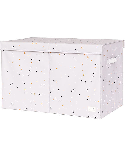 3 Sprouts Folding Toy Chest - Terrazzo Light Gray - 100% Recycled Polyester - 62x38x38cm Toy Storage Boxes