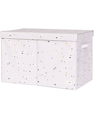3 Sprouts Folding Toy Chest - Terrazzo Light Gray - 100% Recycled Polyester - 62x38x38cm Toy Storage Boxes