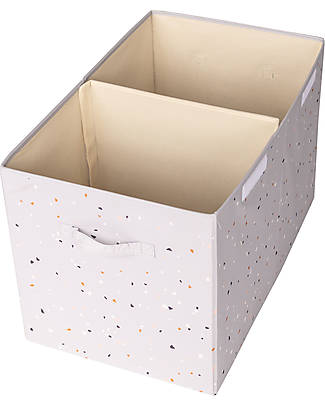 3 Sprouts Folding Toy Chest - Terrazzo Light Gray - 100% Recycled Polyester - 62x38x38cm Toy Storage Boxes